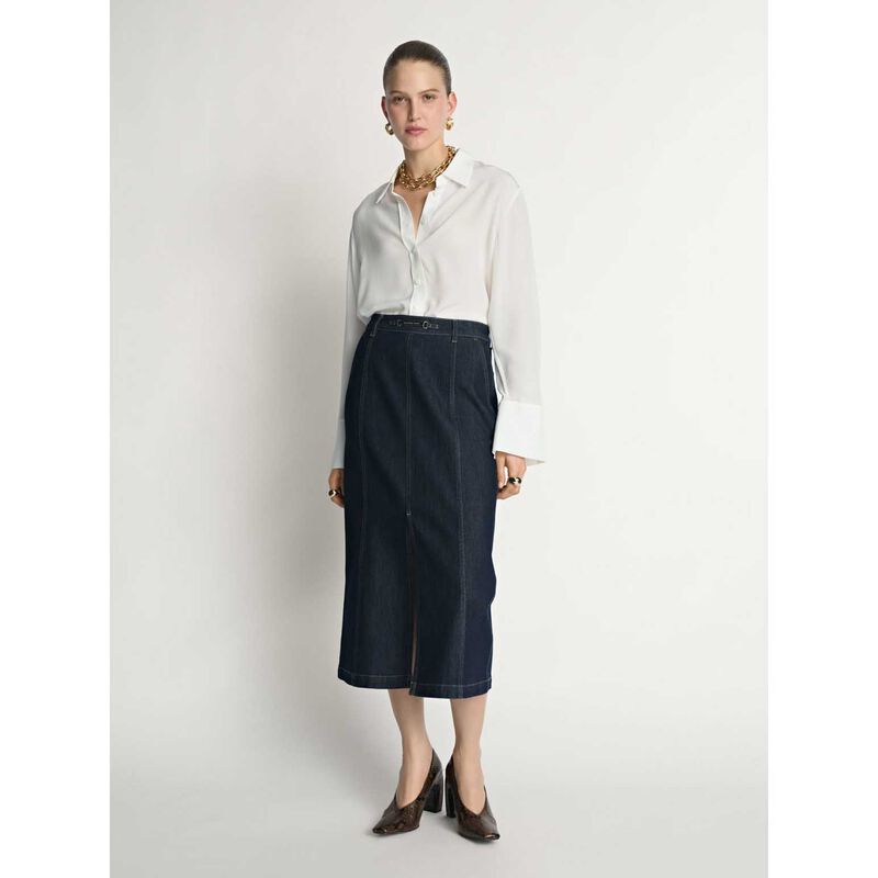 Veronika Maine Denim Pencil Skirt image number 3